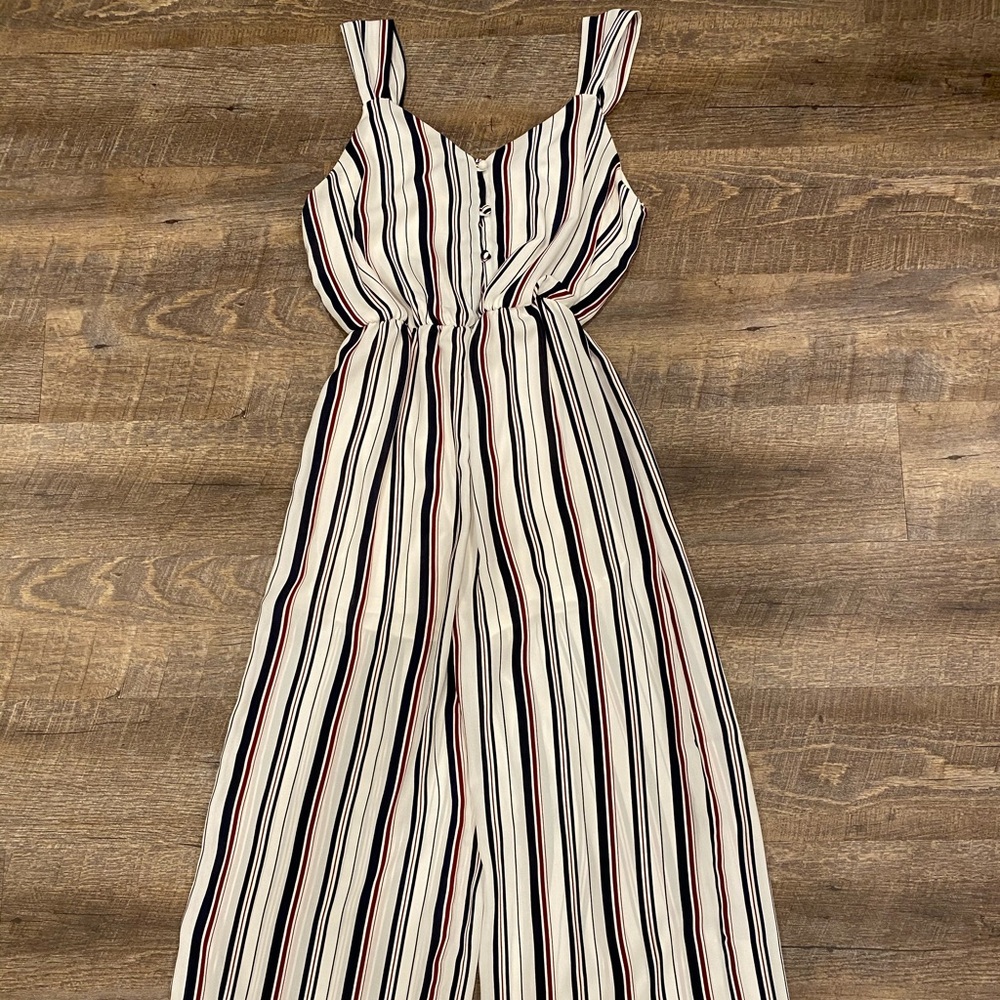 Sienna Sky Jumpsuit w Red & Navy Stripes Size S